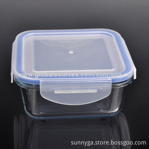 Square Glass Food Container for Microwave Safety with 1.7L Volume
